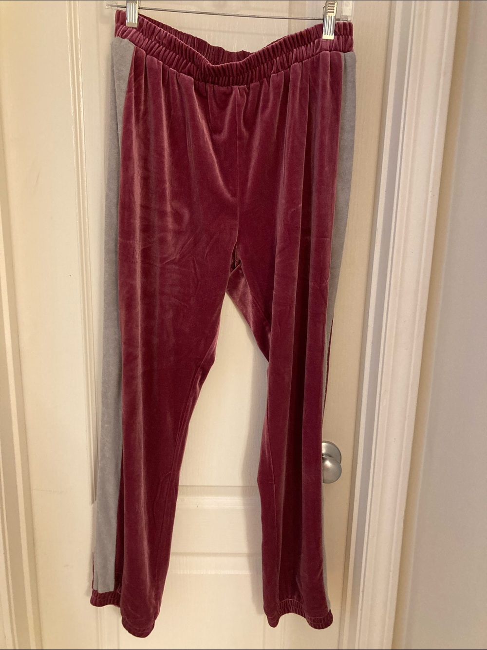 Easel Burgandy/Grey Joggers